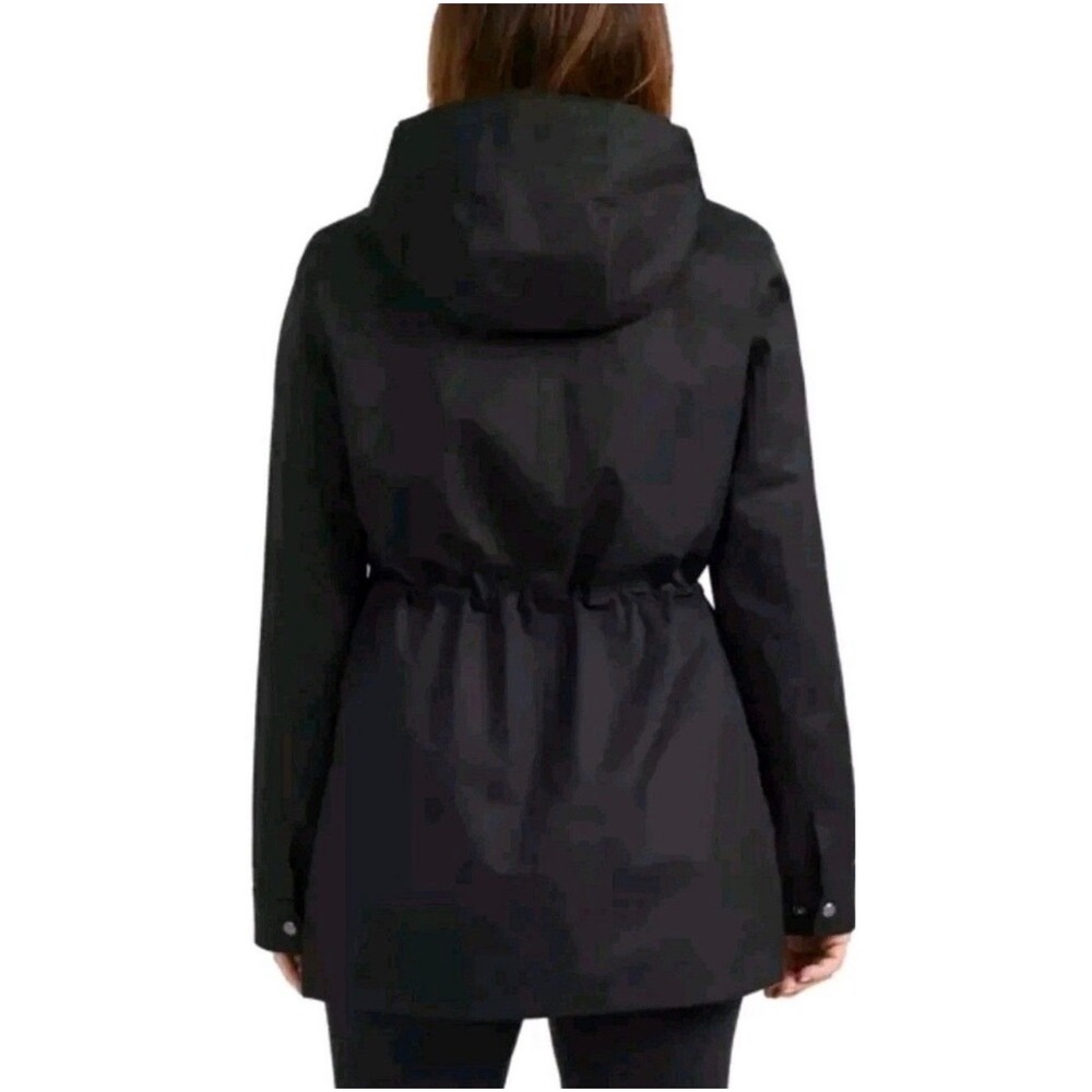 Hunter Womens Black Cotton Coat Hooded Rain Jacket Size S - Picture 2 of 12